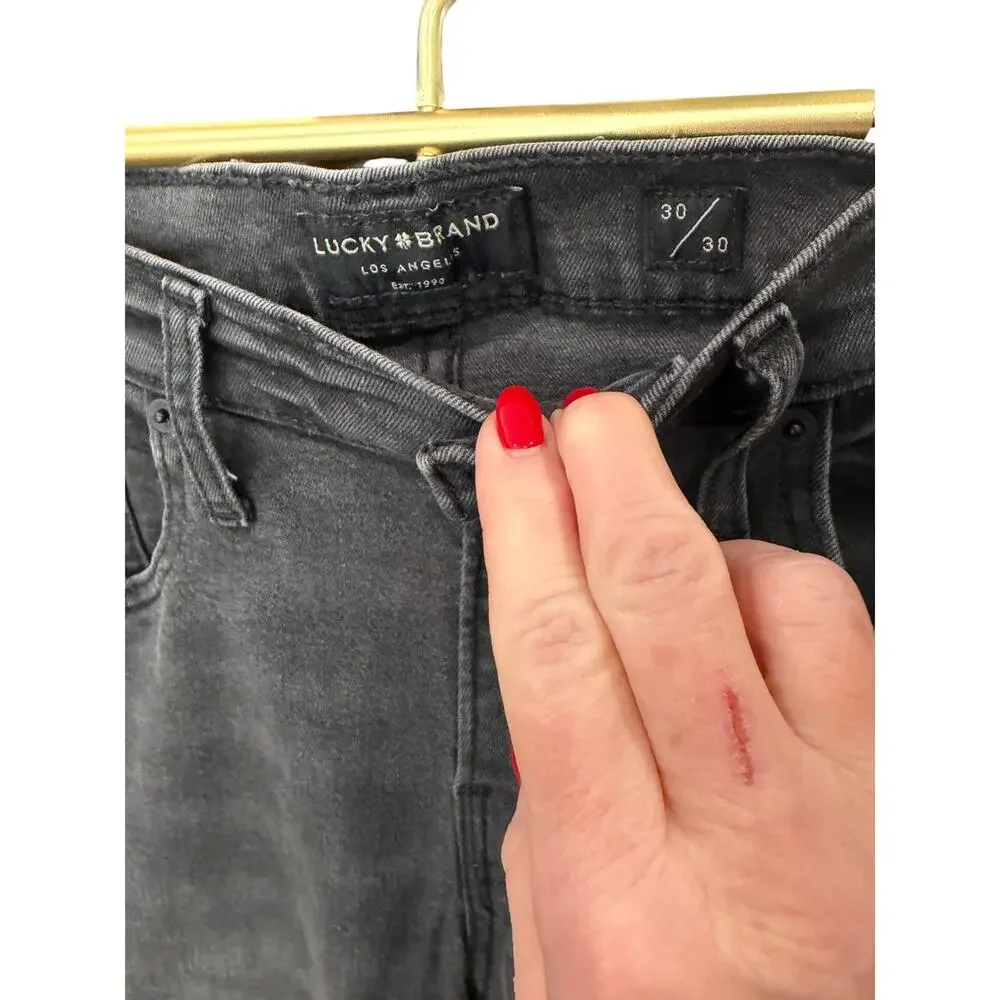✨ Lucky Brand 110 Black Slim Straight Jeans 30 x 28 Stretch Denim EUC 🖤